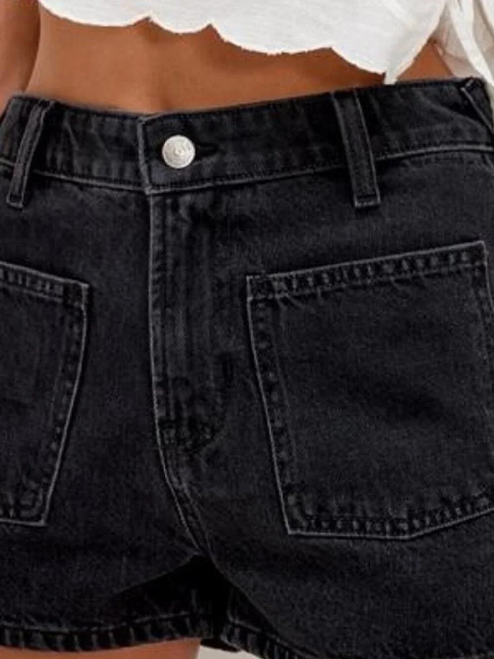 Free People We The Free Bettie Sailor Shorts 28 Washed Black